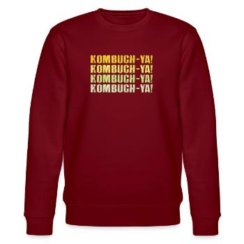 Kombuch-Ya! Kombucha-Liebhaber - Stanley/Stella Unisex Bio-Sweatshirt CHANGER  - Burgunderrot - Vorne - Nik (191cm) & Marisol (170cm)