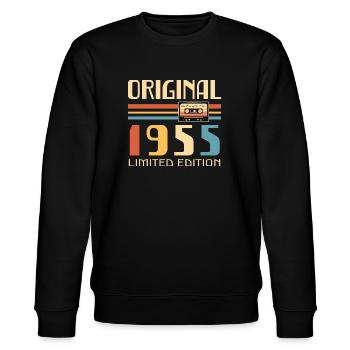 70th Birthday Original 1955 70 Years Old Gift - Stanley/Stella CHANGER Unisex Organic Sweatshirt - black - Front - Nik (191cm) & Marisol (170cm)