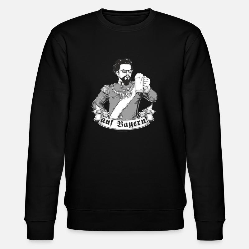 Design 2016 - auf Bayern - RAHMENLOS tshirt - Stanley/Stella Unisex Bio-Sweatshirt CHANGER  - Schwarz