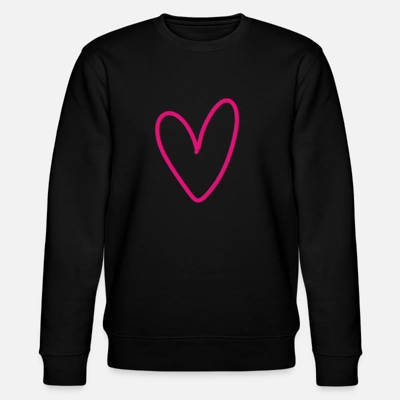 Rosa Herz Gemalt - Stanley/Stella Unisex Bio-Sweatshirt CHANGER  - Schwarz