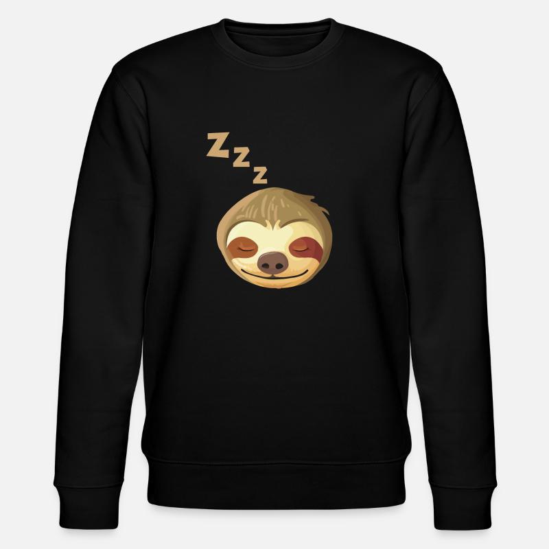 Sleeping Sloth Face - Stanley/Stella CHANGER Unisex Organic Sweatshirt - black