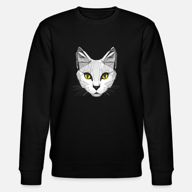 Katze Grafik Low Poly - Stanley/Stella Unisex Bio-Sweatshirt CHANGER - Schwarz