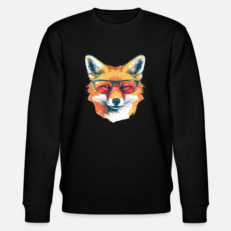 Rex, der bebrillte Fuchs - Stanley/Stella Unisex Bio-Sweatshirt CHANGER  - Schwarz