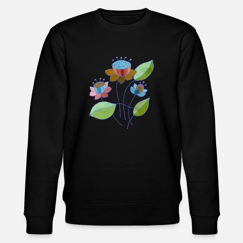 Blumen - Stanley/Stella Unisex Bio-Sweatshirt CHANGER  - Schwarz
