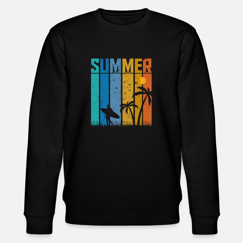 Summer Vibes Surfer - Stanley/Stella Unisex Bio-Sweatshirt CHANGER  - Schwarz