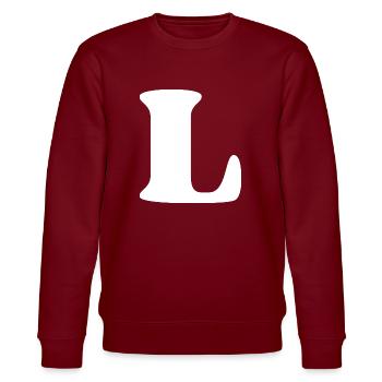Lettre l - Sweat bio CHANGER Stanley/Stella Unisexe - bordeaux - Devant - Nik (191cm) & Marisol (170cm)