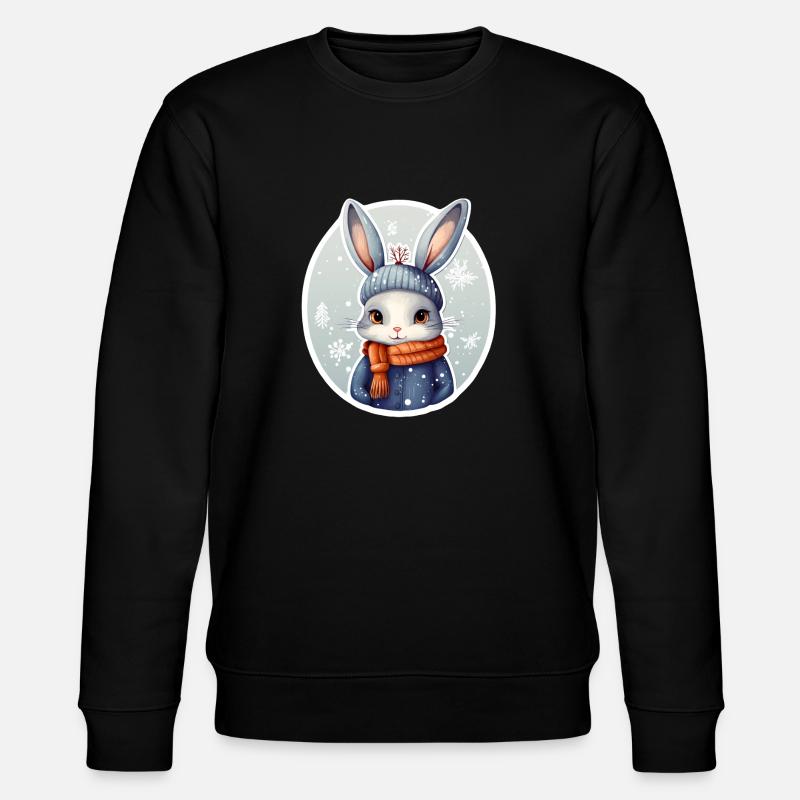 Schnee-Hase - Stanley/Stella Unisex Bio-Sweatshirt CHANGER  - Schwarz