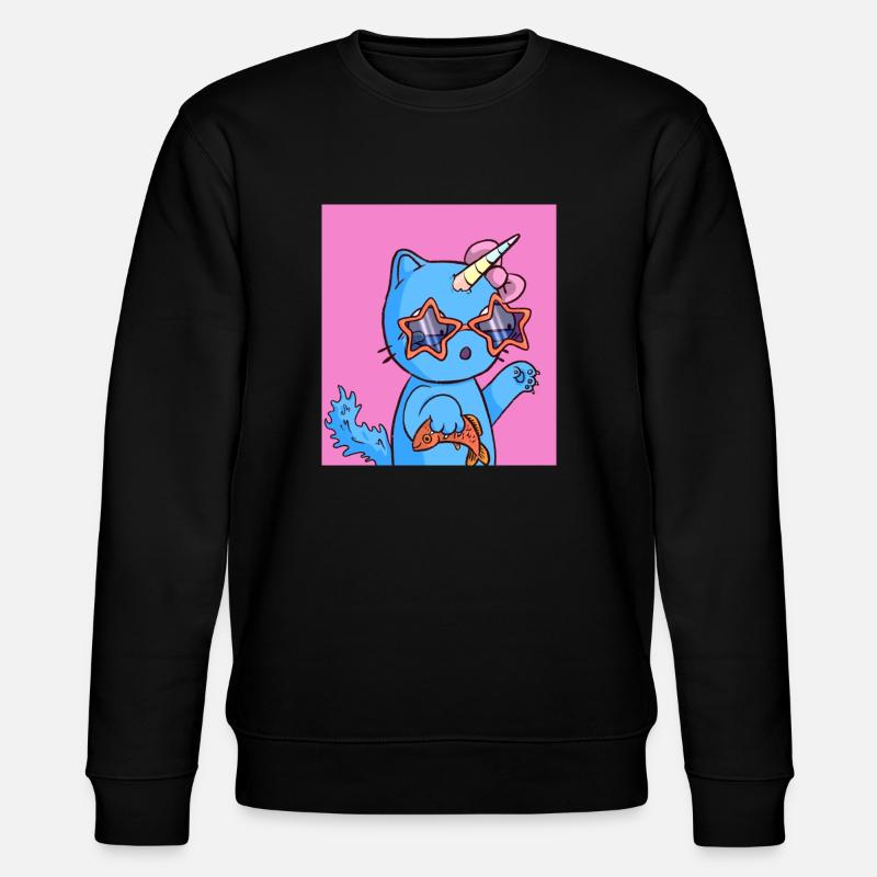 Crazy Cat Collection - Stanley/Stella Unisex Bio-Sweatshirt CHANGER  - Schwarz