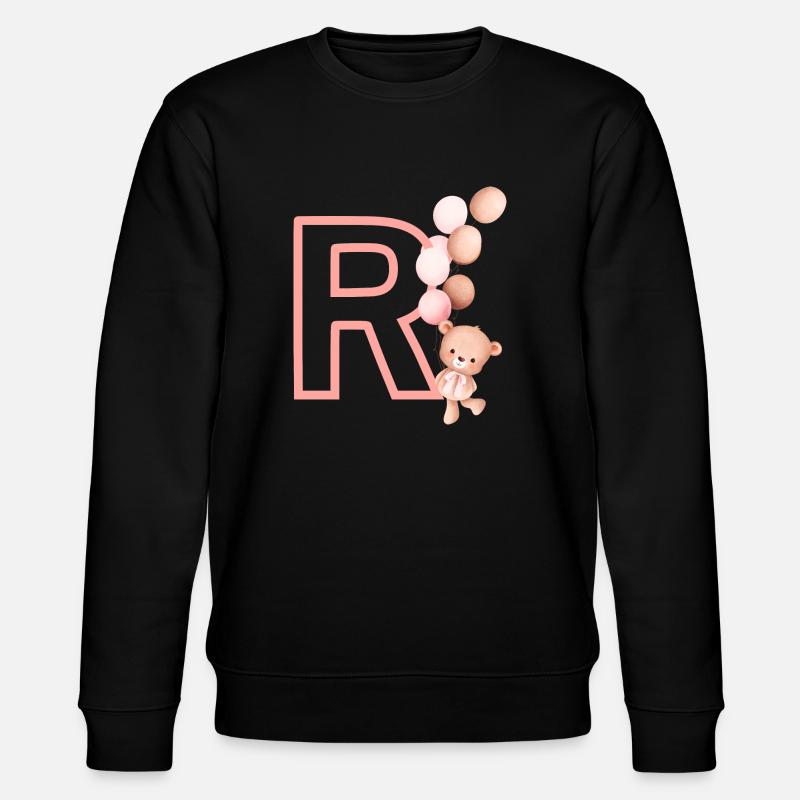 Buchstabe r rosa Bär - Stanley/Stella Unisex Bio-Sweatshirt CHANGER  - Schwarz