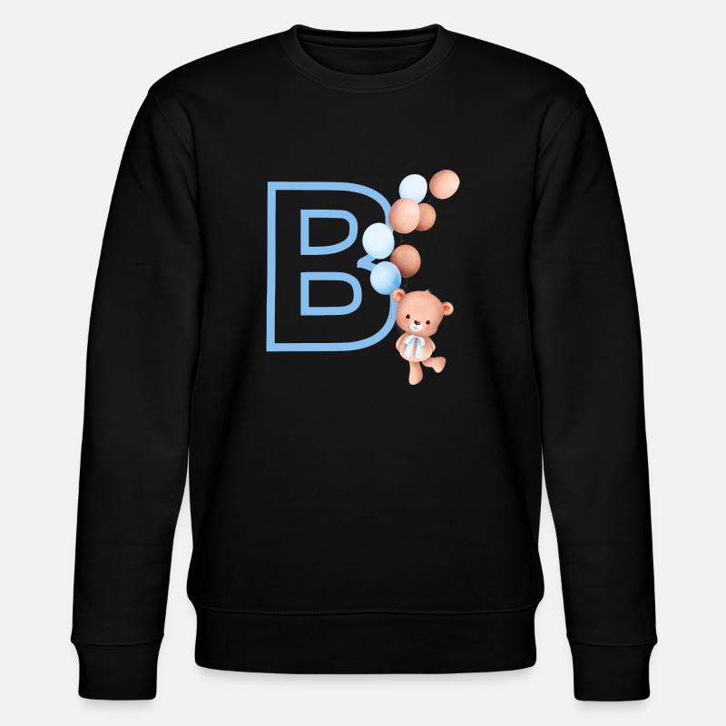 Lettre b bleue ours - Sweat bio CHANGER Stanley/Stella Unisexe - noir