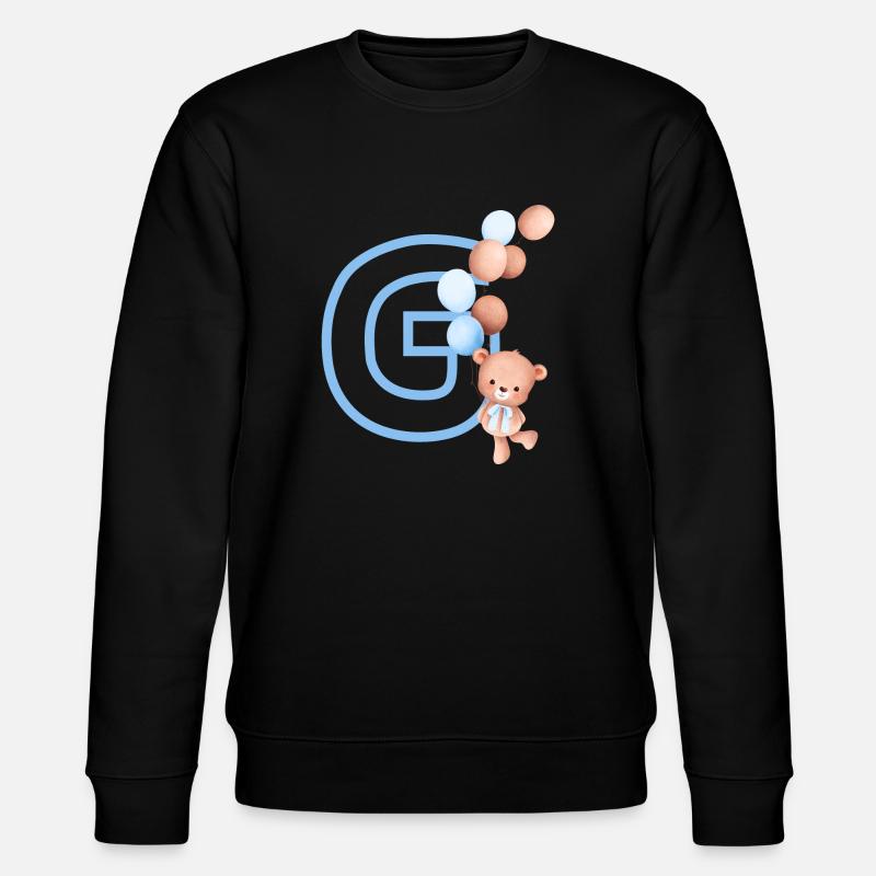 Buchstabe g blauer Bär - Stanley/Stella Unisex Bio-Sweatshirt CHANGER - Schwarz