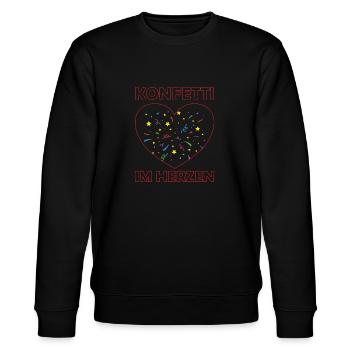 Konfetti im Herzen - Stanley/Stella Unisex Bio-Sweatshirt CHANGER  - Schwarz - Vorne - Nik (191cm) & Marisol (170cm)