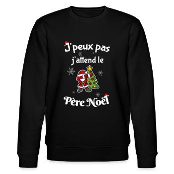 J'peux pas j'attend le père noel - Sweat bio CHANGER Stanley/Stella Unisexe - noir - Devant - Nik (191cm) & Marisol (170cm)