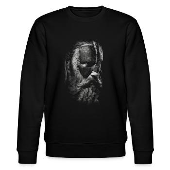 Portrait eines Wikinger Kriegers - Stanley/Stella Unisex Bio-Sweatshirt CHANGER  - Schwarz - Vorne - Nik (191cm) & Marisol (170cm)
