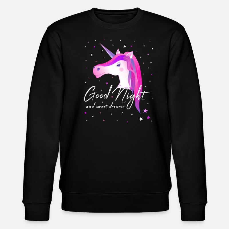 Licorne bonne nuit Chemise de sommeil - Sweat bio CHANGER Stanley/Stella Unisexe - noir
