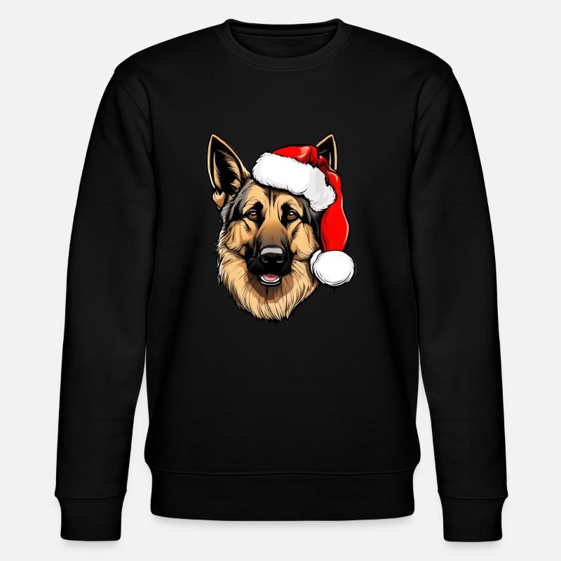 Deutscher Schäferhund Mütze Weihnachten - Stanley/Stella Unisex Bio-Sweatshirt CHANGER  - Schwarz