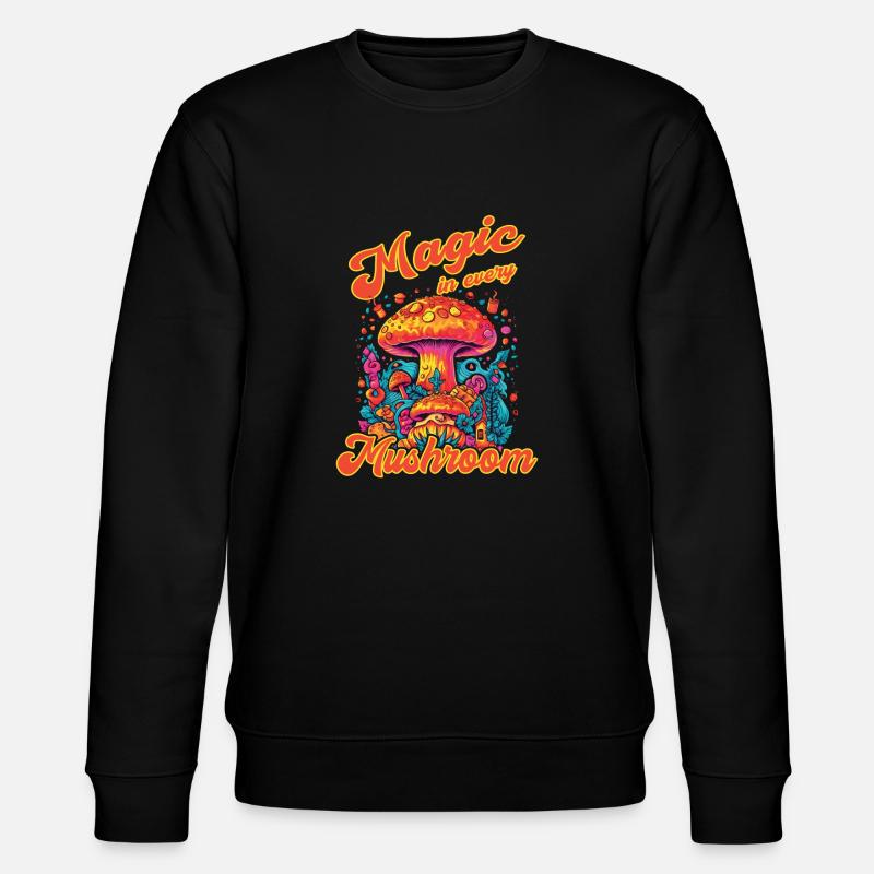 Magic Mushroom Psychedelic Art - Stanley/Stella Unisex Bio-Sweatshirt CHANGER  - Schwarz