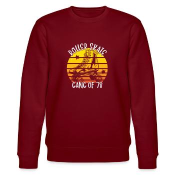 Roller Skating Roller Skates Roller Skating Gear 1978 - Stanley/Stella CHANGER Unisex Organic Sweatshirt - burgundy - Front - Nik (191cm) & Marisol (170cm)