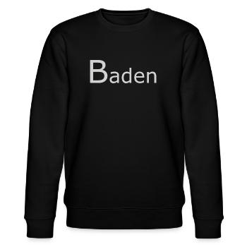 Baden Schrift waagrecht (weiss) - Stanley/Stella Unisex Bio-Sweatshirt CHANGER  - Schwarz - Vorne - Nik (191cm) & Marisol (170cm)