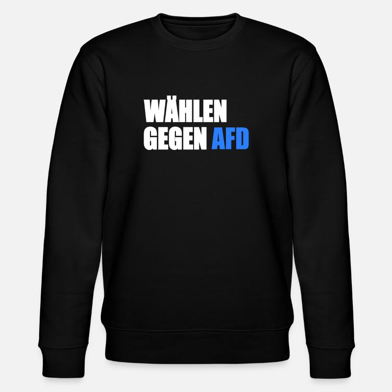 Wählen gegen afd - Stanley/Stella Unisex Bio-Sweatshirt CHANGER - Schwarz