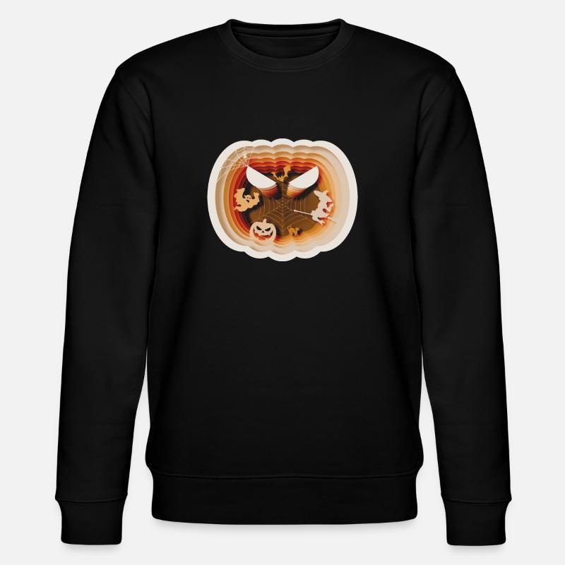 Halloween Citrouille Silhouette Style - Sweat bio CHANGER Stanley/Stella Unisexe - noir
