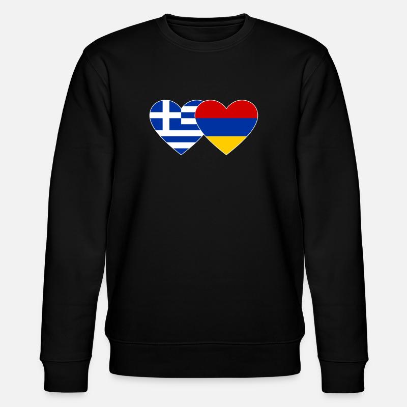 Grèce Arménie Drapeau Coeur - Sweat bio CHANGER Stanley/Stella Unisexe - noir