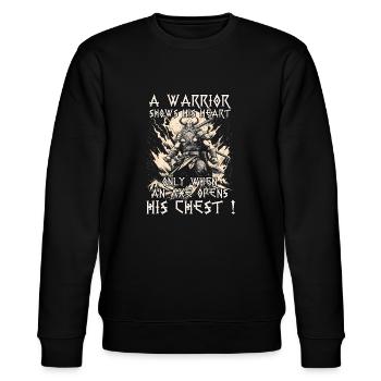 Wikinger Krieger Bedrohlicher Kämpfer Mythologie - Stanley/Stella Unisex Bio-Sweatshirt CHANGER  - Schwarz - Vorne - Nik (191cm) & Marisol (170cm)