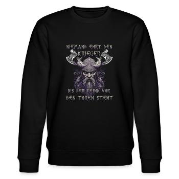 Walhalla Erbe Geschenk für Wikinger-Fans - Stanley/Stella Unisex Bio-Sweatshirt CHANGER  - Schwarz - Vorne - Nik (191cm) & Marisol (170cm)