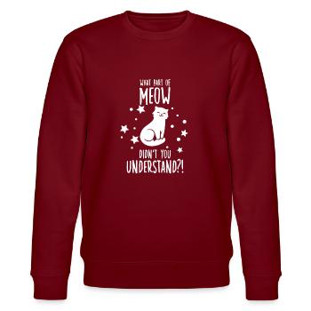 Katzenbesitzer Motiv Katzenfan Katzenbesitzer - Stanley/Stella Unisex Bio-Sweatshirt CHANGER  - Burgunderrot - Vorne - Nik (191cm) & Marisol (170cm)