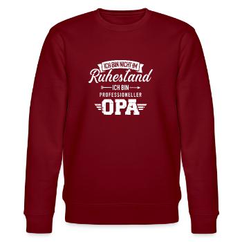 Ruhestand - Stanley/Stella Unisex Bio-Sweatshirt CHANGER  - Burgunderrot - Vorne - Nik (191cm) & Marisol (170cm)