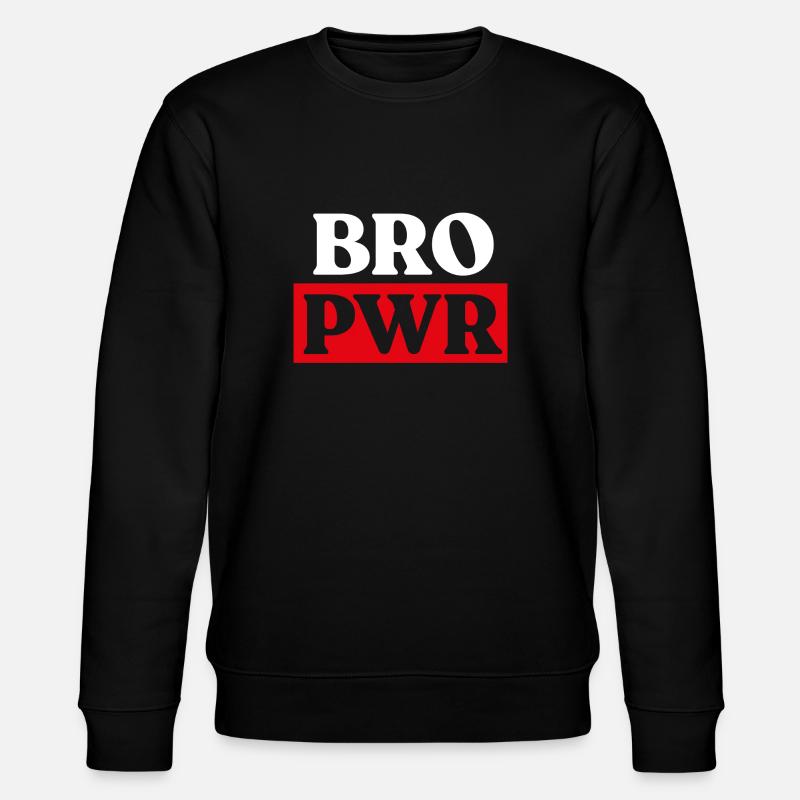 BRO PWR - BRO Power white - Stanley/Stella Unisex Bio-Sweatshirt CHANGER  - Schwarz