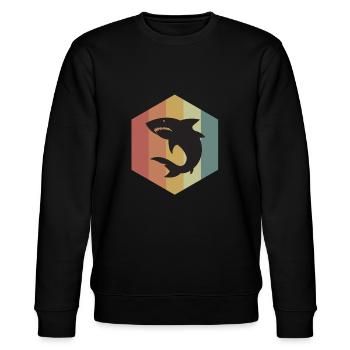 Haifisch Haie Meerstier Meeresleben - Stanley/Stella Unisex Bio-Sweatshirt CHANGER  - Schwarz - Vorne - Nik (191cm) & Marisol (170cm)