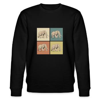 Pop-Art Elefant - Stanley/Stella Unisex Bio-Sweatshirt CHANGER  - Schwarz - Vorne - Nik (191cm) & Marisol (170cm)