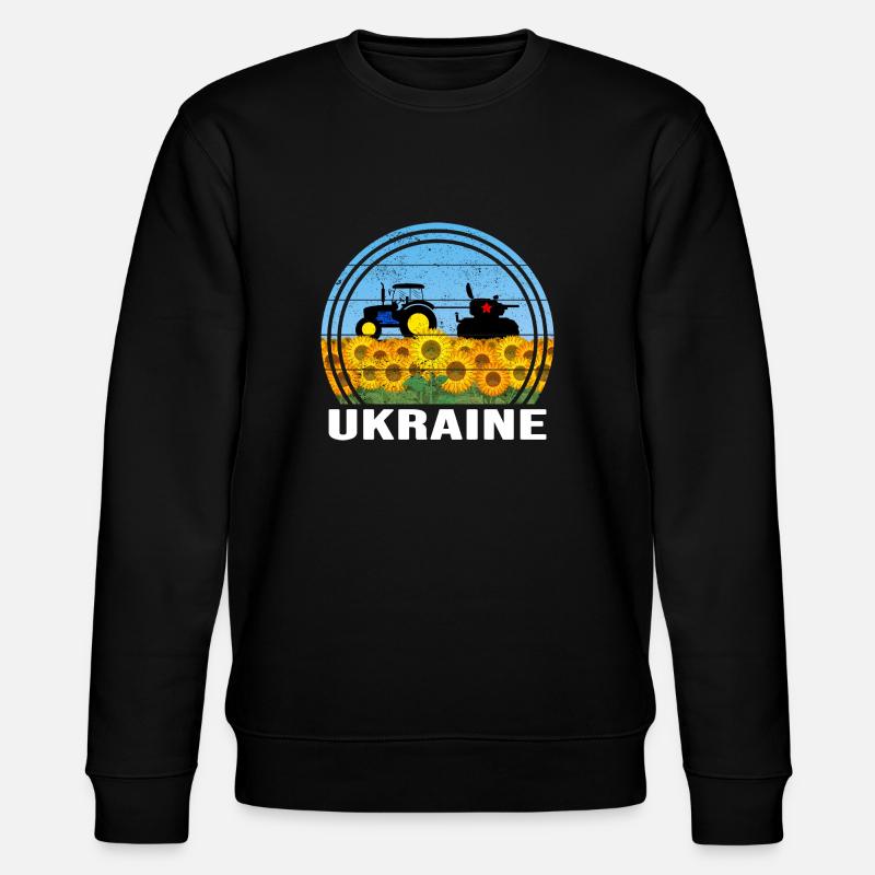 UKRAINE-TRAKTOR ukrainischer FRONT-SUPPORT - Stanley/Stella Unisex Bio-Sweatshirt CHANGER  - Schwarz