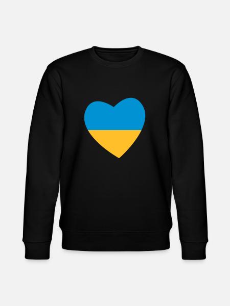 Heart Ukraine - Stanley/Stella CHANGER Unisex Organic Sweatshirt - black