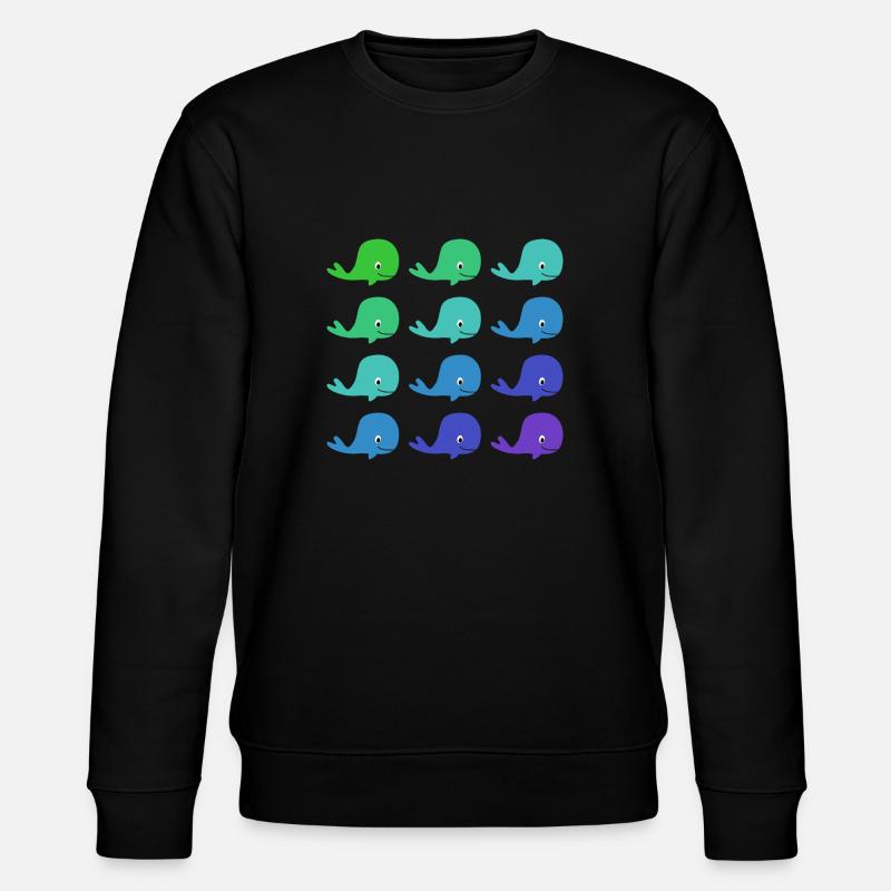Whales pattern - Stanley/Stella CHANGER Unisex Organic Sweatshirt - black