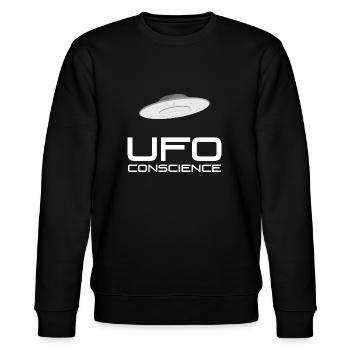 UFO Consciousness - Stanley/Stella CHANGER Unisex Organic Sweatshirt - black - Front - Nik (191cm) & Marisol (170cm)