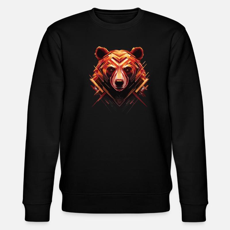 Bär Polygon - Stanley/Stella Unisex Bio-Sweatshirt CHANGER  - Schwarz