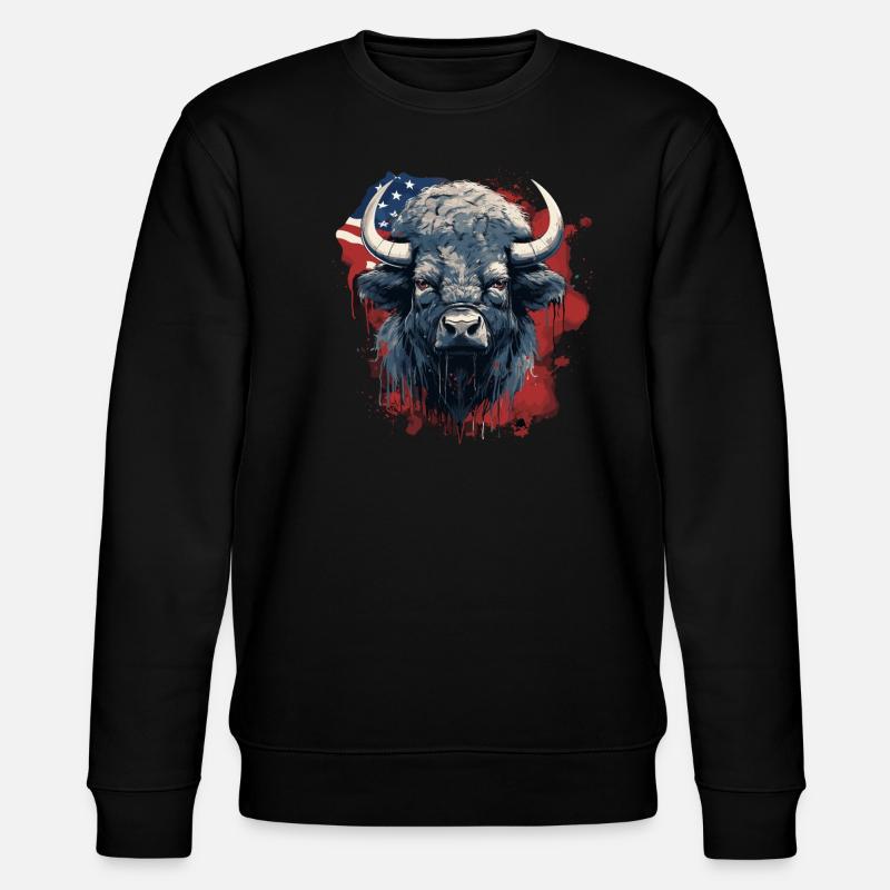 American Bison - Stanley/Stella Unisex Bio-Sweatshirt CHANGER  - Schwarz