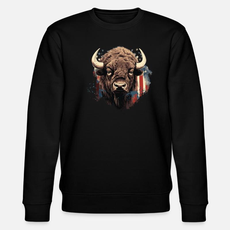 American Bison - Stanley/Stella Unisex Bio-Sweatshirt CHANGER  - Schwarz