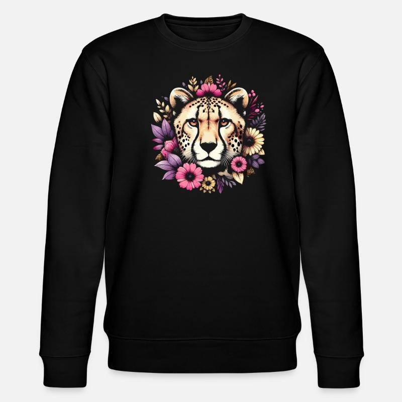 Cheetah Gepard - Stanley/Stella Unisex Bio-Sweatshirt CHANGER  - Schwarz
