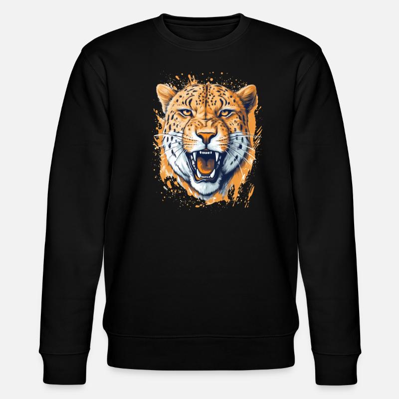 Cheetah Gepard - Stanley/Stella Unisex Bio-Sweatshirt CHANGER  - Schwarz