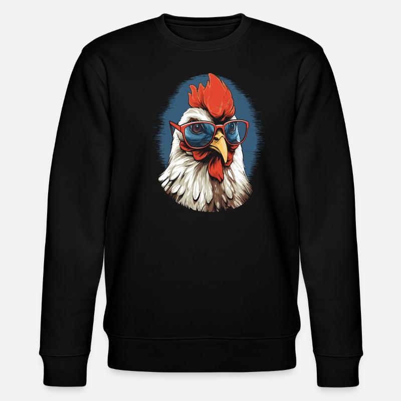 Chicken Brille - Stanley/Stella Unisex Bio-Sweatshirt CHANGER  - Schwarz