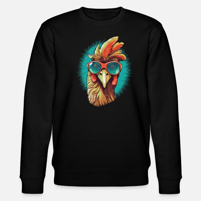 Chicken Sunglasses - Stanley/Stella CHANGER Unisex Organic Sweatshirt - black