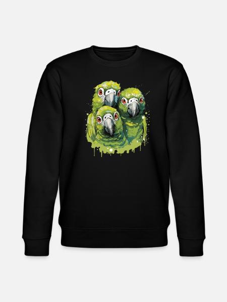 Budgie Parakeet - Stanley/Stella CHANGER Unisex Organic Sweatshirt - black