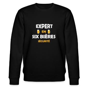 Expert en six bières sécurité Cadeau Informatique - Sweat bio CHANGER Stanley/Stella Unisexe - noir - Devant - Nik (191cm) & Marisol (170cm)
