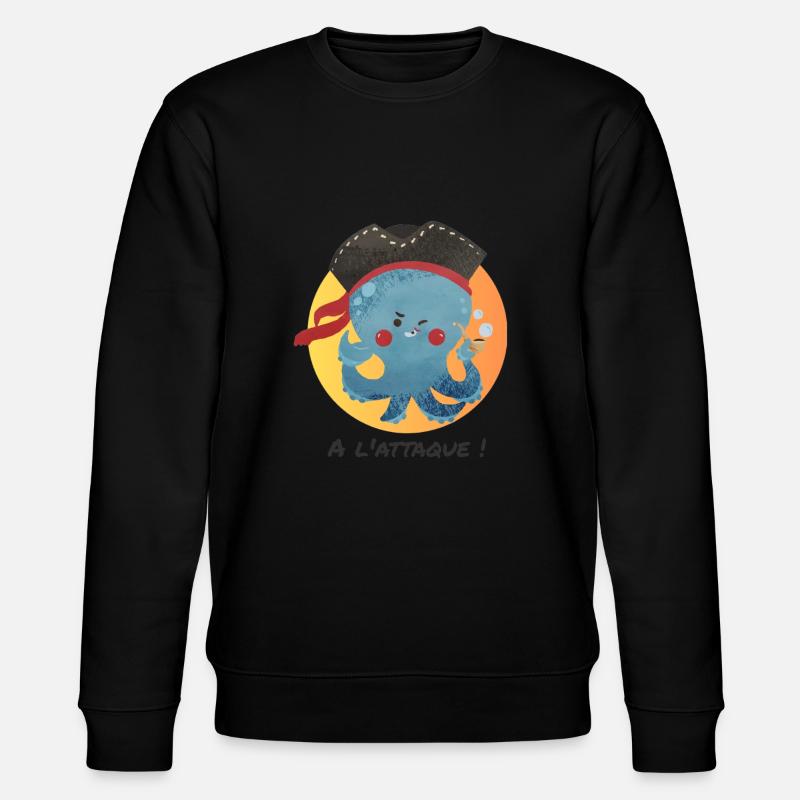 Pieuvre pirate, à l'attaque ! - Sweat bio CHANGER Stanley/Stella Unisexe - noir