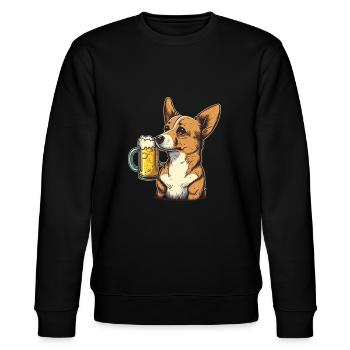 Shiba et bière. Motif amusant pour les amoureux des chiens - Sweat bio CHANGER Stanley/Stella Unisexe - noir - Devant - Nik (191cm) & Marisol (170cm)