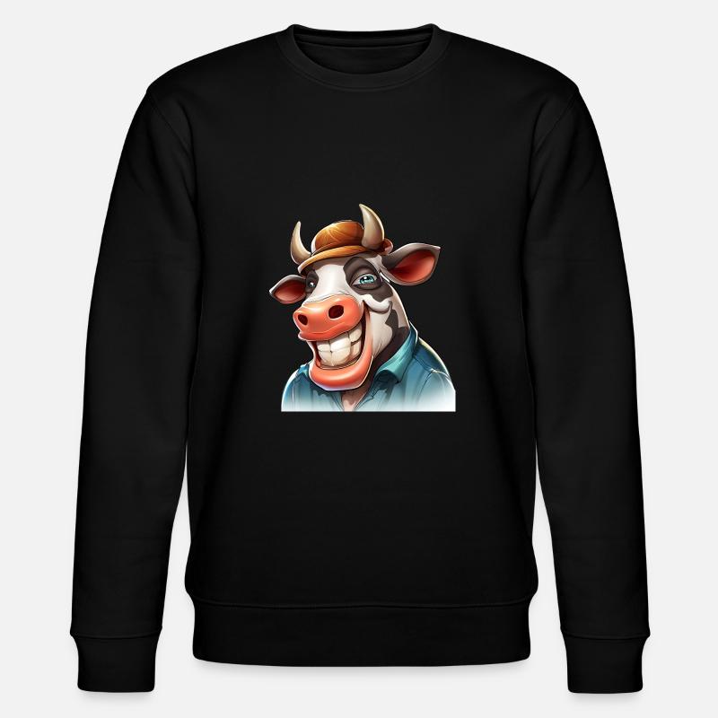 Kuh Bauernhof - Stanley/Stella Unisex Bio-Sweatshirt CHANGER  - Schwarz