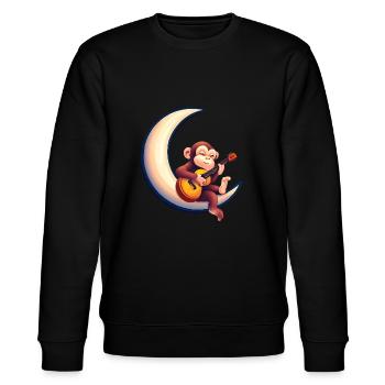 Singe musical dans le croissant de lune - Sweat bio CHANGER Stanley/Stella Unisexe - noir - Devant - Nik (191cm) & Marisol (170cm)